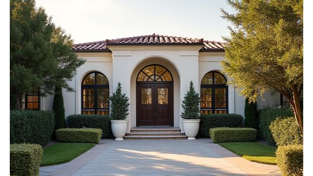 Luxury home exterior with a 'SOLD' sign