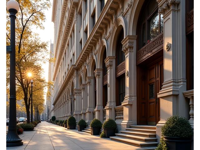 Elegant Upper East Side apartment building entrance