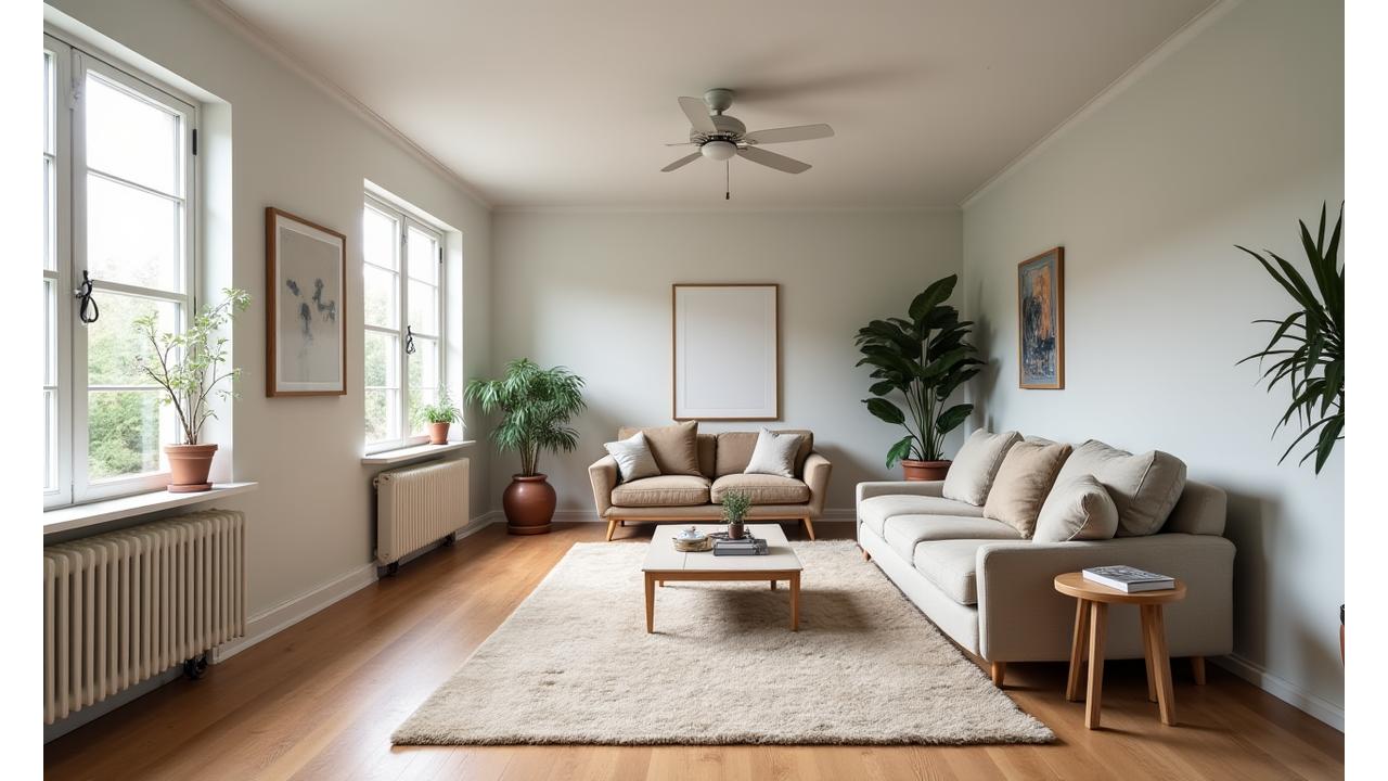 Before staging: a cluttered and impersonal living room